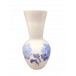 White ceramic vase with blue decor, 1970s.