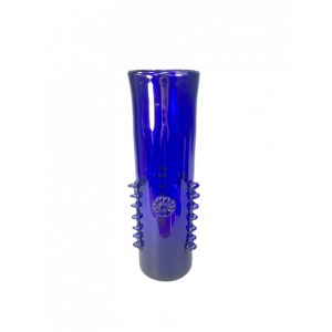 Glass vase, cobalt, Prądniczanka Glassworks, 1970s.