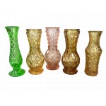 Set of Czech glass vases - 5 pieces, 1970s.