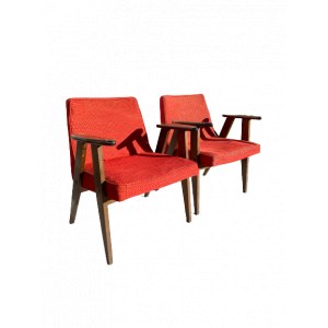 Zwei Sessel, entworfen von Józef Chierowski, Modell Zajączek; 1960er/70er Jahre.