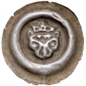 Silesia, Brakteat broad 13th c., Av.: Head of a crowned lion in front.