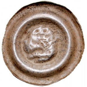 Sliezsko, Brakteat široký 13. stor., Av.: korunovaná hlava leva.
