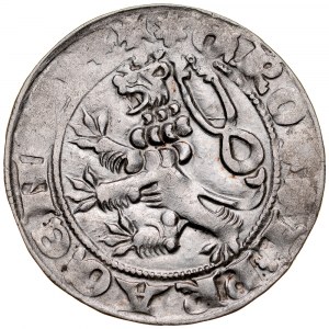 Jan Lucemburský 1310-1346, Praha penny, Av: : královská koruna, Rv.: český lev.