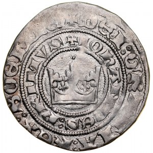 John of Luxembourg 1310-1346, Prague penny, Av: Royal crown, Rv.: Bohemian lion.