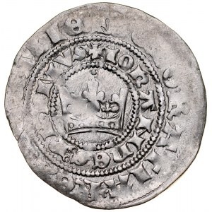 John of Luxembourg 1310-1346, Prague penny, Av: Royal crown, Rv.: Bohemian lion.