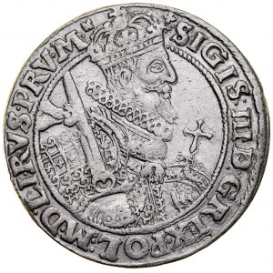 Zikmund III. 1587-1632, Ort 1622, Bydgoszcz. Ornamentální kříž pod korunou. RR.