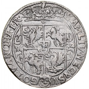 Žigmund III. 1587-1632, Ort 1622, Bydgoszcz. Ornamentálny kríž pod korunou. RR.