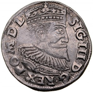 Zikmund III. 1587-1632, Trojak 1595, Bydgoszcz. RRR.