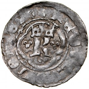 Casimir the Great 1333-1370, Rus' Quarterly, Av.: Letter K in ornament, Rv.: Lion.