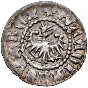 Ladislaus Jagiello 1386-1434, Rus' Quarterly, Av: Eagle, RV.: Lion. MOETA.