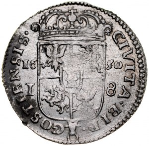 Jan II Kazimierz 1649-1668, Ort 1650 bez C-G, Bydgoszcz. RRR.