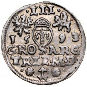 Zygmunt III 1587-1632, Trojak 1593, Wilno. R.