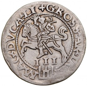 Sigismund II Augustus 1545-1572, Trojak 1562, Vilnius. R, narrow puck.