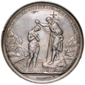 Krstná medaila od J. Herknera venovaná Jozefovi Alexandrovi Vernevičovi v roku 1859