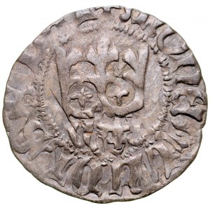 Ladislaus Jagiello 1386-1434, Polovičný groš, Krakov, Av: Koruna, Rv: R: Jagelovská orlica.