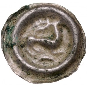 Button brakteat 2nd half of 13th century, Gdansk Pomerania?, Av.: Lying deer, RRR.