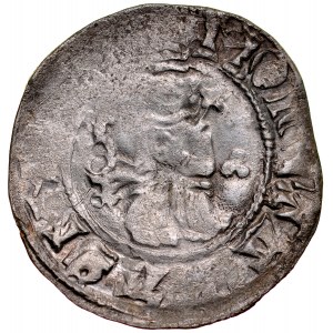 Casimir the Great 1333-1370, Half-penny, Av: King in majesty, Rv: Piast eagle.