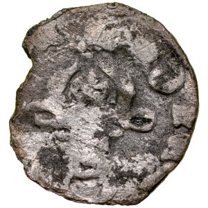 Casimir the Great 1333-1370, Denarius of Greater Poland, Av.: Teas of a bull in a crown, Rv: Piast eagle. Pos. RRR