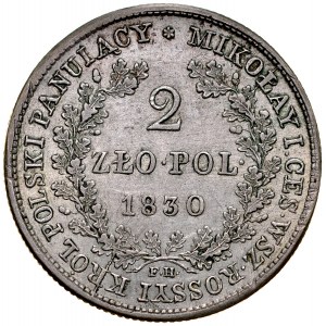 Poľské kráľovstvo, 2 zloty 1830 FH, Varšava.
