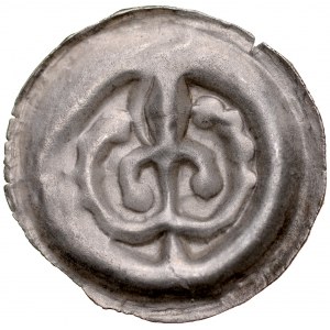 Východní Pomořansko, Svjatoslav II. Veliký 1217-1266, knoflík brakteát, Gdaňské Pomořansko, Av.: Lilie s větví, RR.