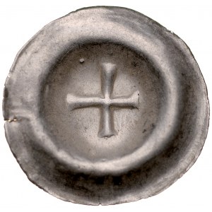 Button brakteat, Av: Greek cross.