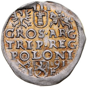 Zygmunt III 1587-1632, Trojak 1591, Poznań.