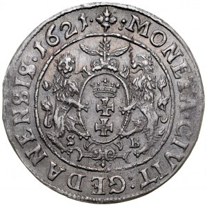 Sigismund III 1587-1632, Ort 1621 S-B, Danzig. Ohne SA und 1621 unter Konsole, R5.