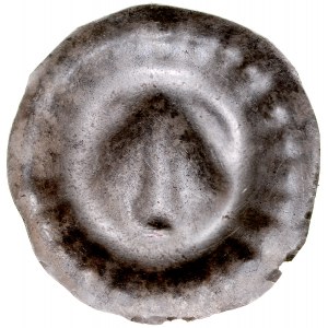 Western Pomerania, Button brakteat, Arrows, Stralsund, late 13th century, Av.: Arrowhead, on shaft and rim teeth.