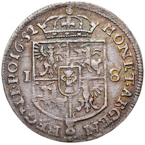 Johannes II. Kasimir 1649-1668, Ort 1652, Wschowa. R6, Variante ohne Buchstaben MW