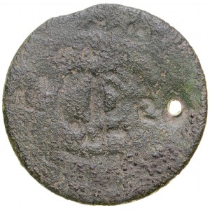 Johannes II. Kasimir 1649-1668, Shelly 1650 C-G, Bromberg. Einseitige Münze destrukt.