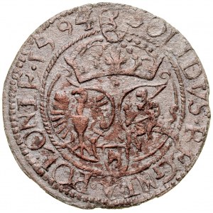 Zygmunt III 1587-1632, Szeląg 1594, Olkusz. R