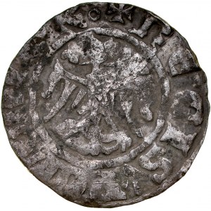 Kazimierz Wielki 1333-1370, Półgrosz, Av.: Król w majestacie, Rv.: Orzeł piastowski.