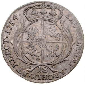 August III 1733-1763, 18 grošov 1754, Lipsko.