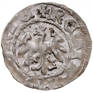 Ladislaus Jagiello 1386-1434, Halbpfennig, Krakau, Av: Krone, darunter der Buchstabe O, Rv: Jagiellonischer Adler.