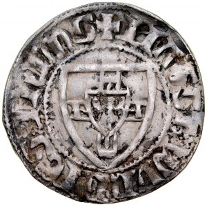 Winrych von Kniprode 1351-1382, conchiglia, Av.: scudo del Gran Maestro, Rv.: scudo teutonico, Torun.