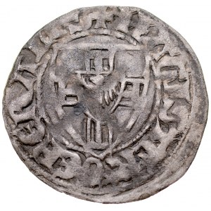 Winrych von Kniprode 1351-1382, vierteljährlich, Av.: Teutonenschild, Rv: Gerades Kreuz, Torun.