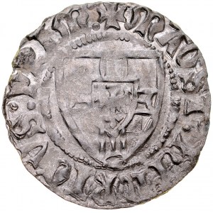 Henry von Plauen 1410-1413, Shell, Av.: štít veľmajstra, Rv.: teutónsky štít, Malbork, Toruň.