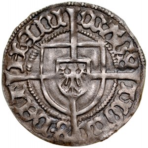 Jan von Tiefen 1489-1497, Pfennig, Av.: Großmeisterschild, Rv.: Teutonenschild, Königsberg.