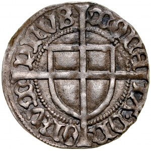 Jan von Tiefen 1489-1497, Grosz, Av.: Tarcza wielkiego mistrza, Rv.: Tarcza krzyżacka, Królewiec.