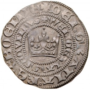 Wenceslas II 1300-1305, Prague penny, Av: Royal crown, Rv.: Bohemian lion, RR, rare variant!