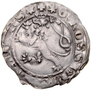 John of Luxembourg 1310-1346, Prague penny, Av: Royal crown, Rv.: Bohemian lion.