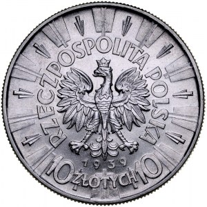 II RP, 10 złotych 1939, Piłsudski, Warszawa.