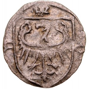 Śląsk, Konrad VIII Młodszy, 1444-1447, Halerz XV w., Av.: Orzeł Jan Ewangelisty, Rv.: Śląski Orzeł na tarczy, Oleśnica.