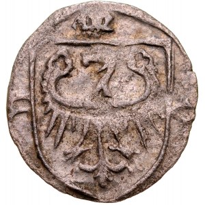 Silesia, Conrad VIII the Younger, 1444-1447, Halerz 15th century, Av: Eagle of John the Evangelist, Rv: Silesian Eagle on shield, Olesnica.