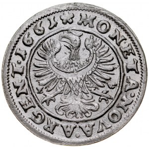 Slezsko, knížectví legnicko-brzesko-wołowskie, Ludwik 1653-1663, 3 krajcary 1661 E-W, Brzeg.