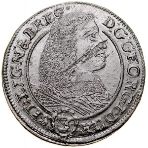 Slezsko, knížectví Legnicko-Brzesko-Wołowo, Jiří III. z Brestu 1654-1664, 3 krajcary 1660 E-W, Brzeg.