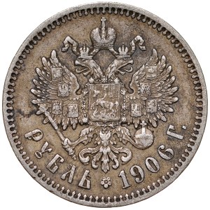 Rusko, Mikuláš II. 1894-1917, rubľ 1906 ZB, Petrohrad.