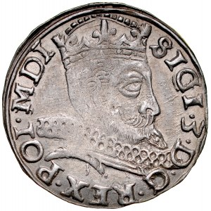 Zygmunt III 1587-1632, Trojak 1597, Wschowa. przekreślona 7