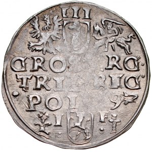 Zygmunt III 1587-1632, Trojak 1597, Wschowa. przekreślona 7
