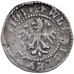 Władysław Jagiełło 1386-1434, Półgrosz lwowski, Av.: Kroczący lew, Rv.: Orzeł jagielloński.